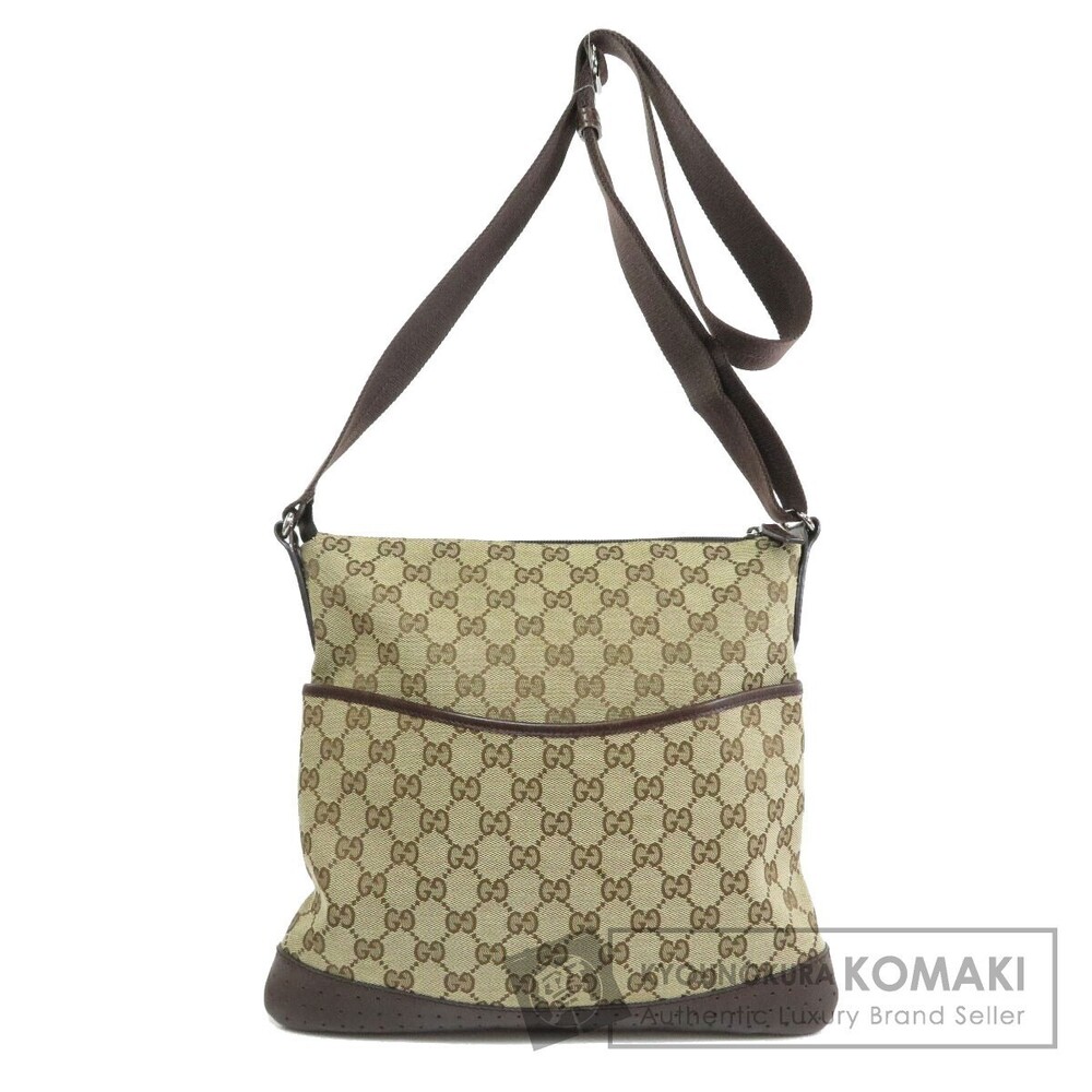Gucci GG Pattern Canvas Shoulder Bag beige monogram brown